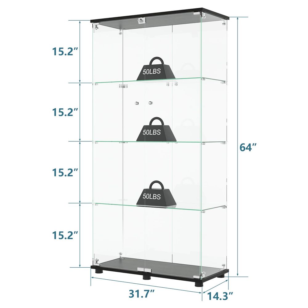 Vitrine avec 4 étagères, porte - B&J Florist Supply Nyc avis et prix